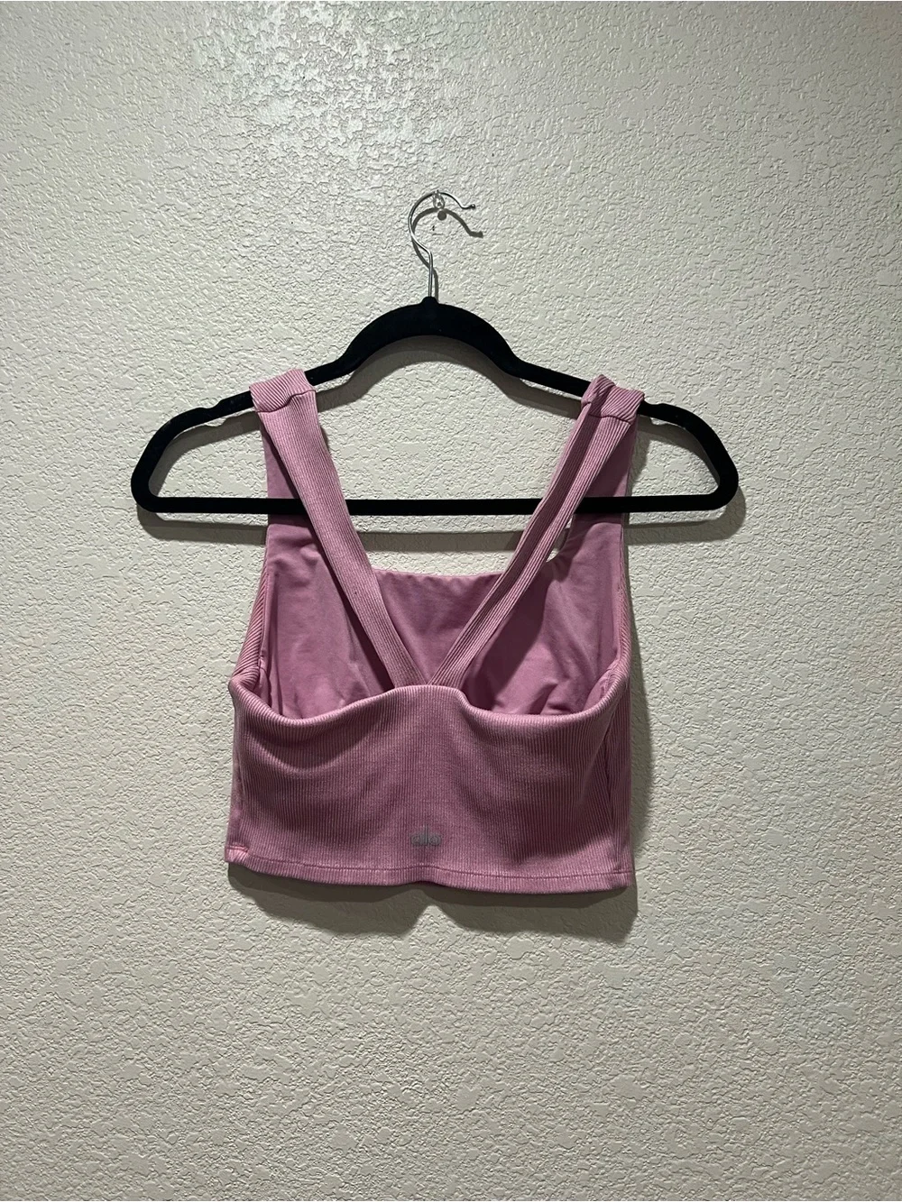 ALO Yoga Pink Ribbed Cropped Muscle Tank